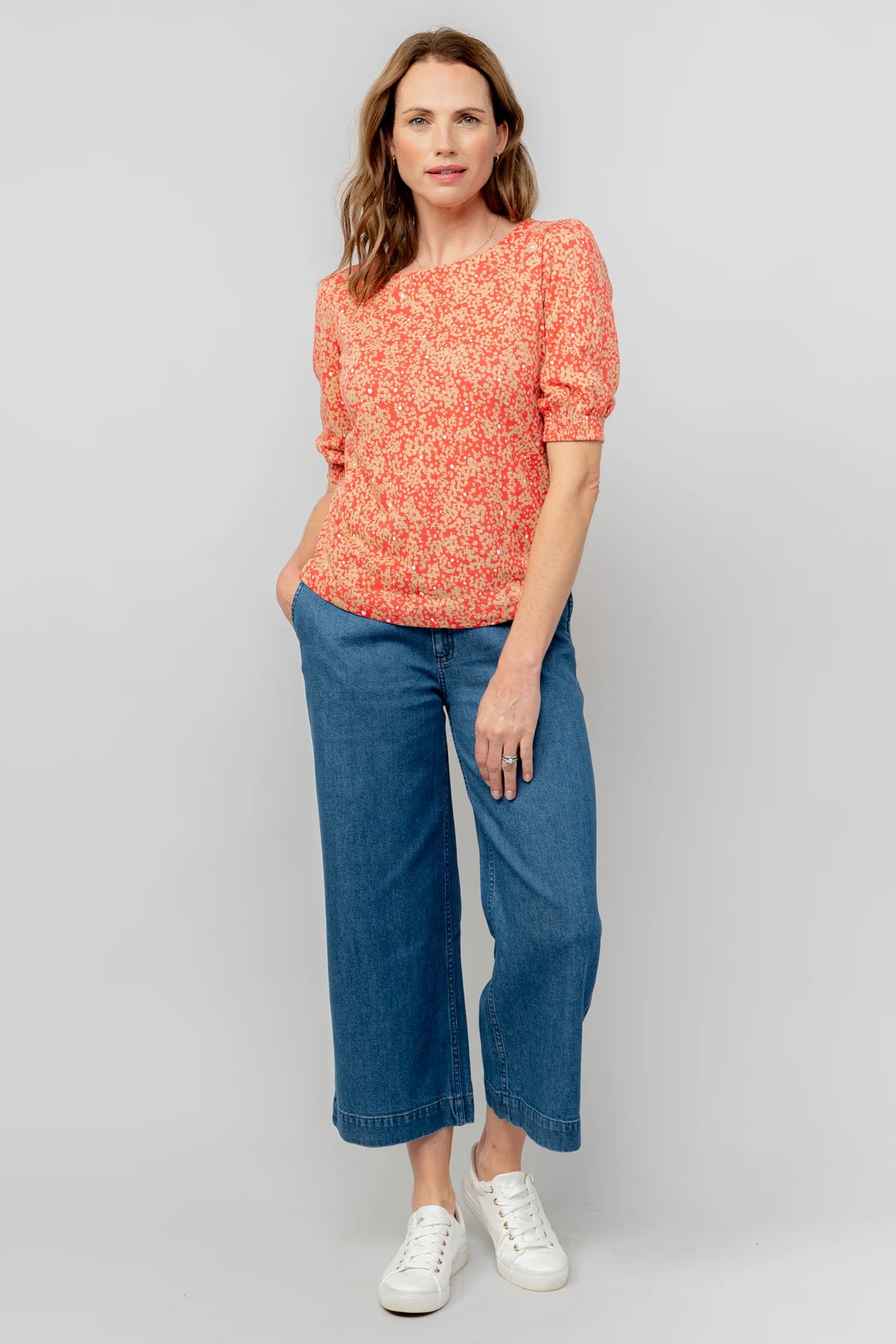 Lily & Me Meadow Cerise Top Stipple - Cerise