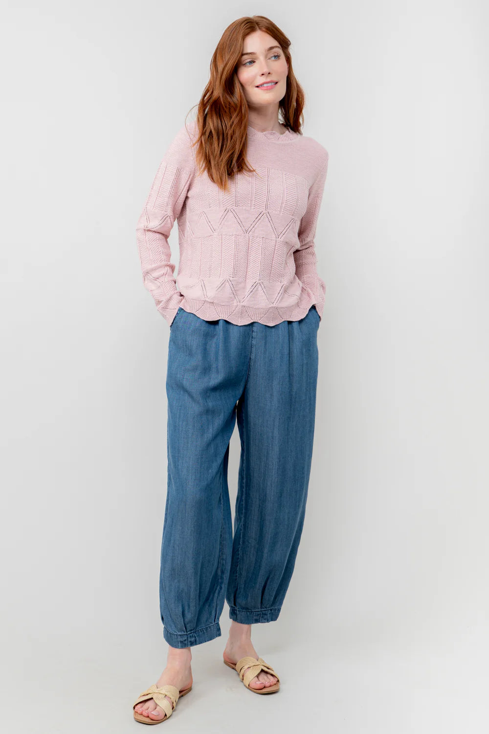 Lily & Me Rosie Cotton Jumper - Soft Pink