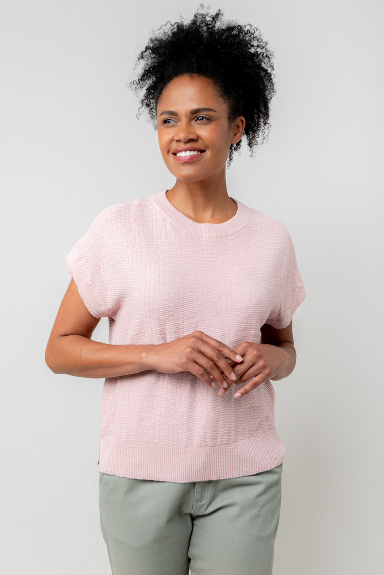 Lily & Me Lola Cotton Knitted Tank Top - Soft Pink