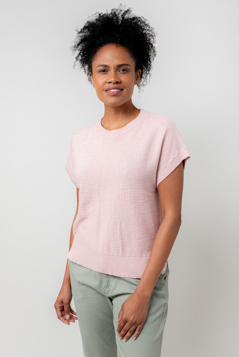 Lily & Me Lola Cotton Knitted Tank Top - Soft Pink