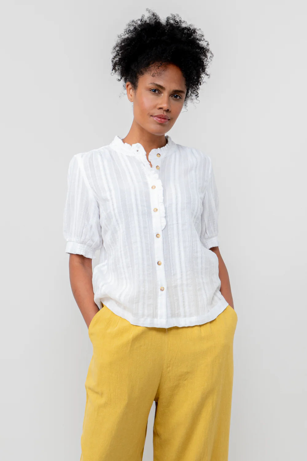 Lily & Me Ceris Textured Blouse - White