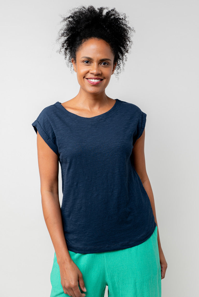 Lily & Me Sway Organic Cotton T-Shirt - Navy