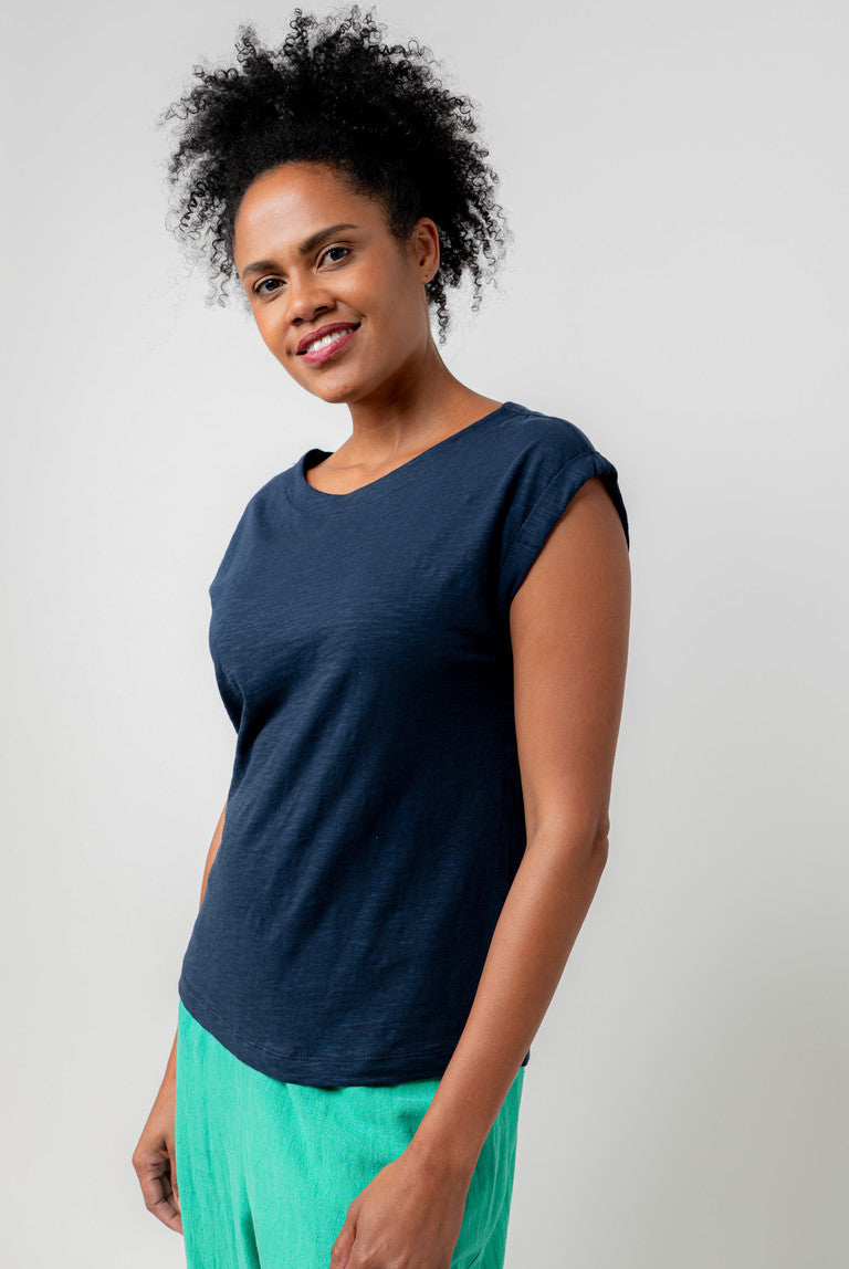 Lily & Me Sway Organic Cotton T-Shirt - Navy