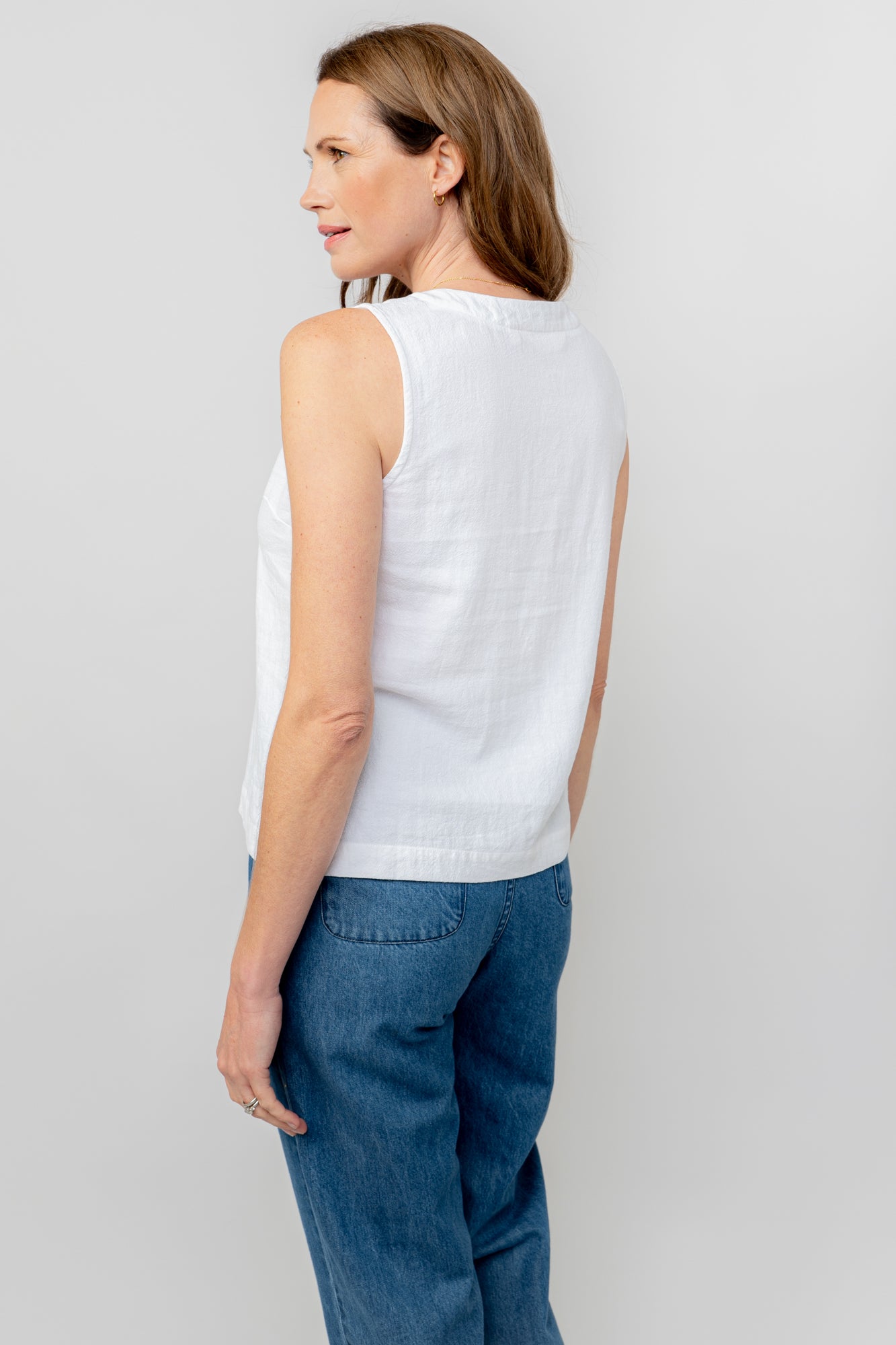 Lily & Me Allium Buttoned Vest - White