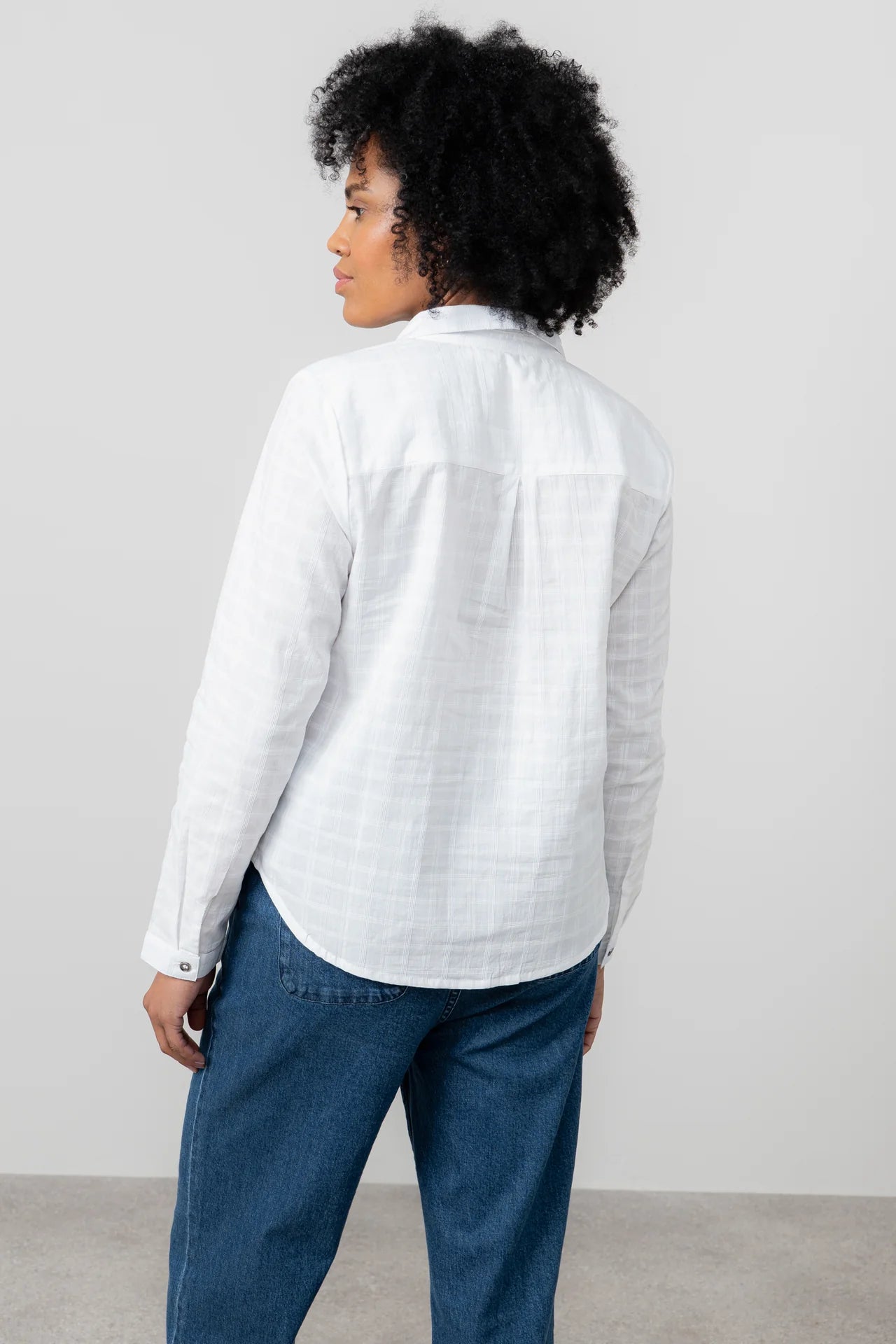 Lily & Me Patsy Shirt Plain Check - White