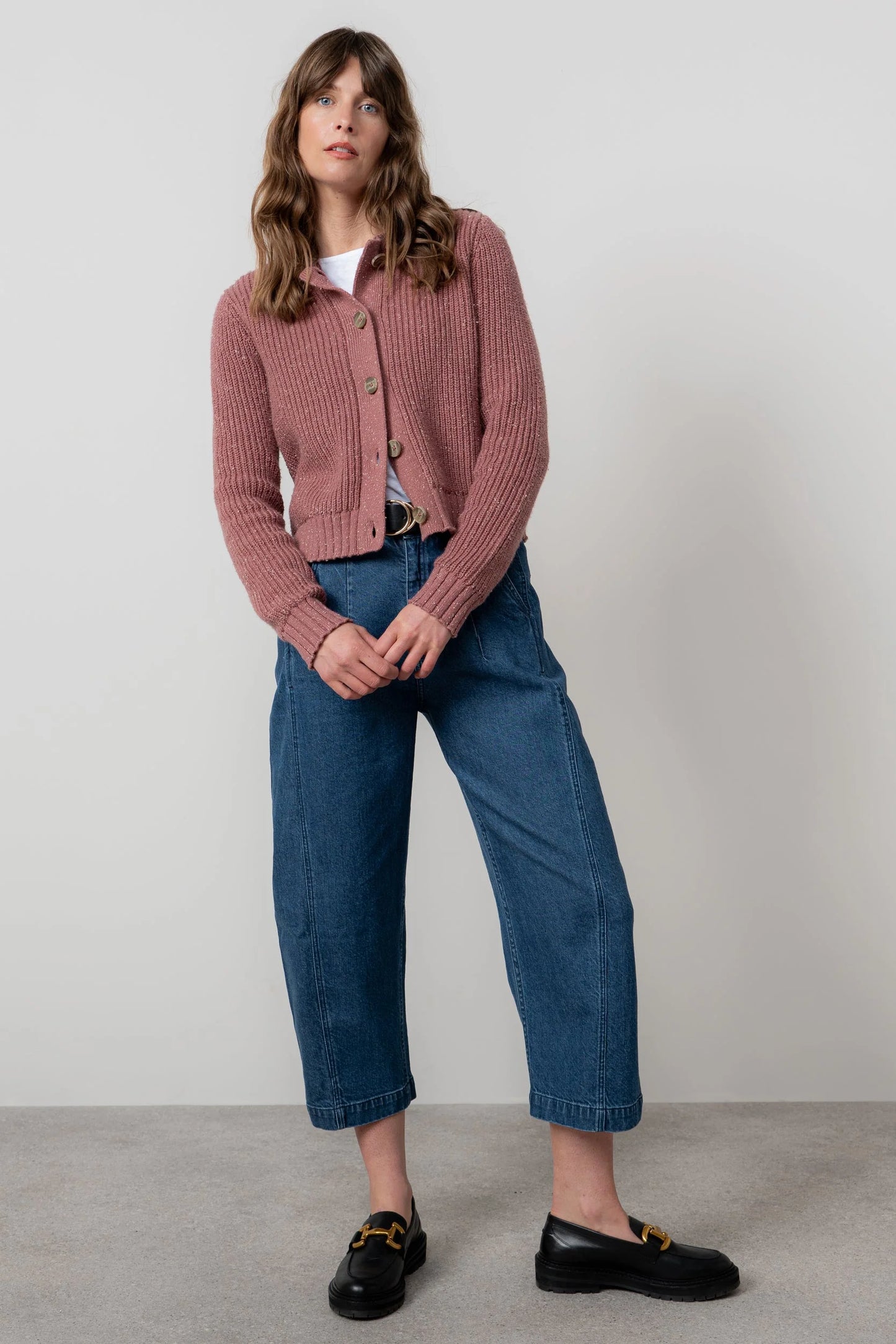 Lily & Me June Ribbed Cardigan - Antique Rose