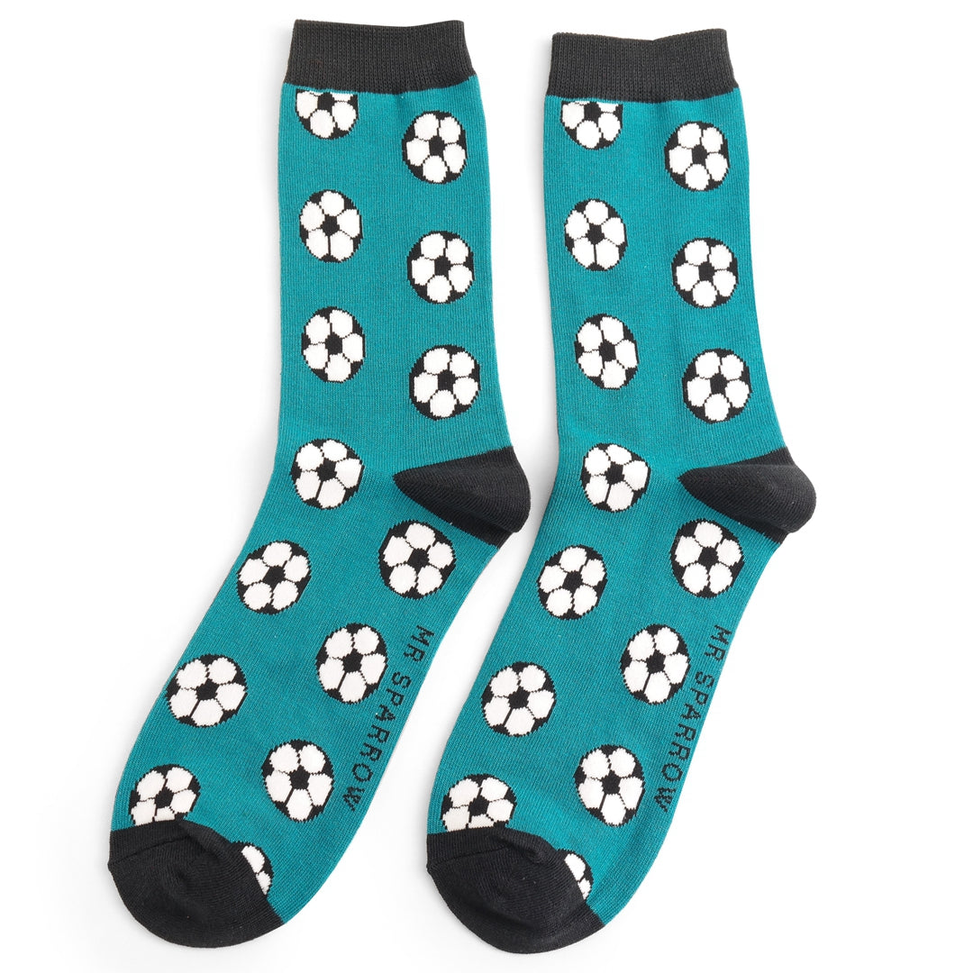 Mr Sparrow Bamboo Football Socks - Teal