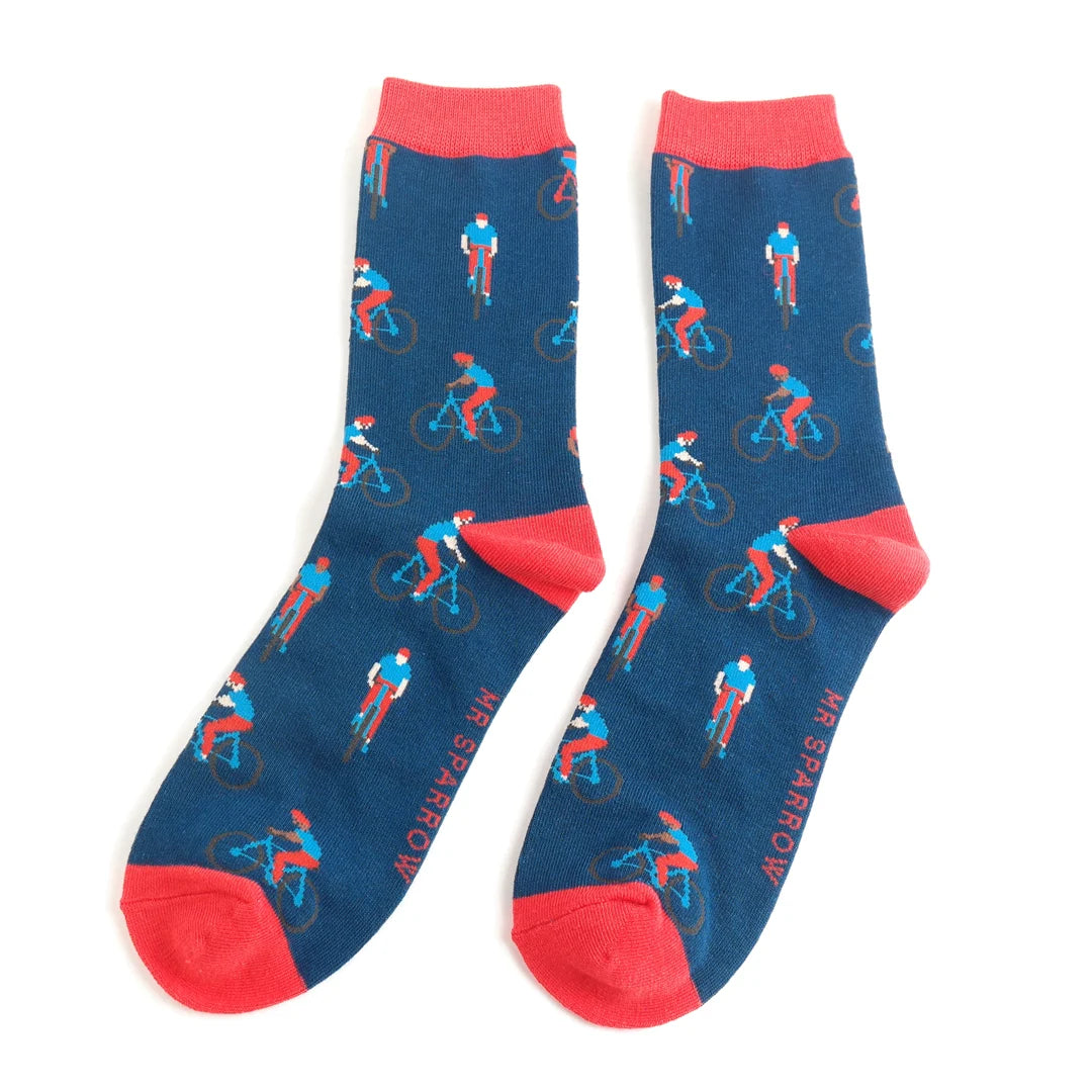 Mr Sparrow Bamboo Cyclist Socks - Navy
