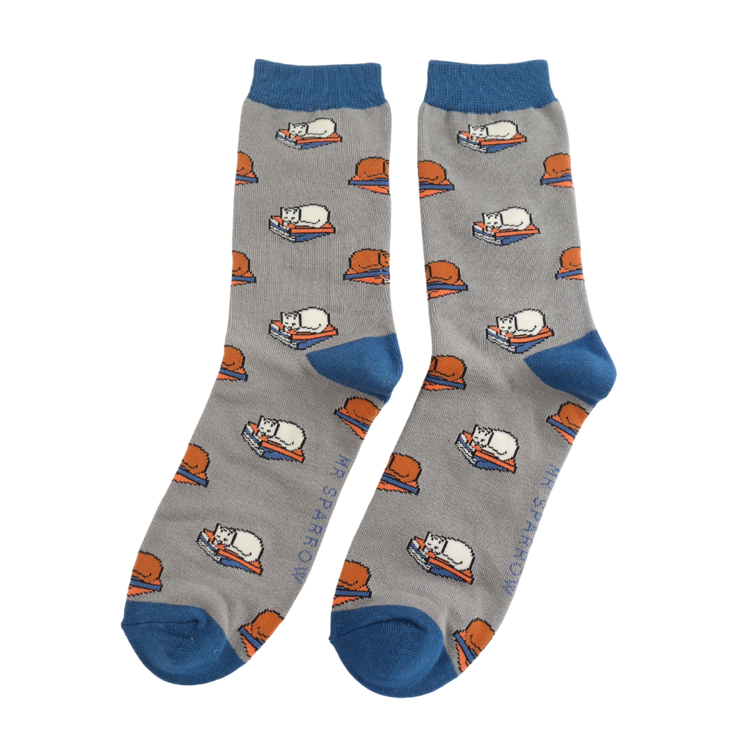 Mr Sparrow Bamboo Cat Nap Socks - Grey
