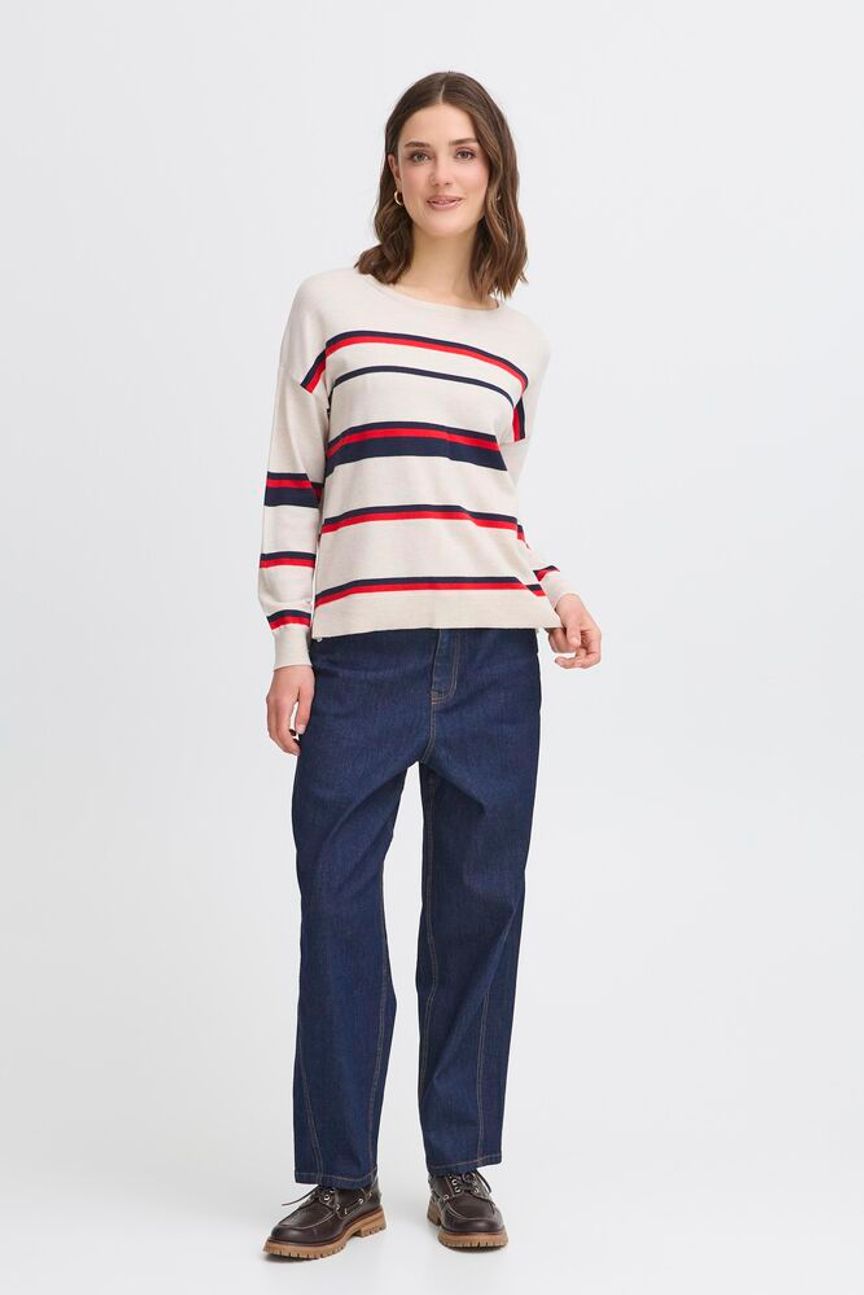 Fransa Melani Pullover - Red Stripe