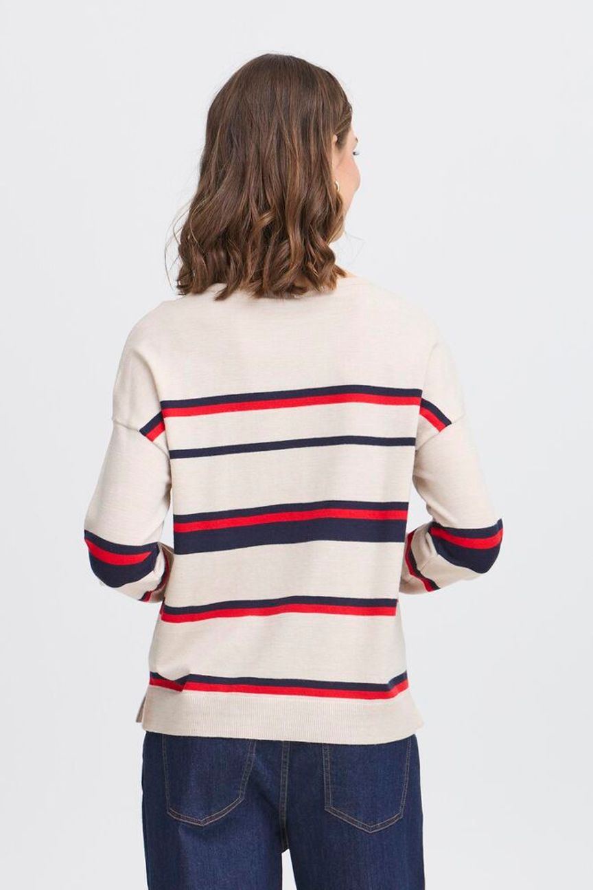 Fransa Melani Pullover - Red Stripe