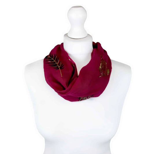 Feather Print Magnetic Scarf - Choice of colours