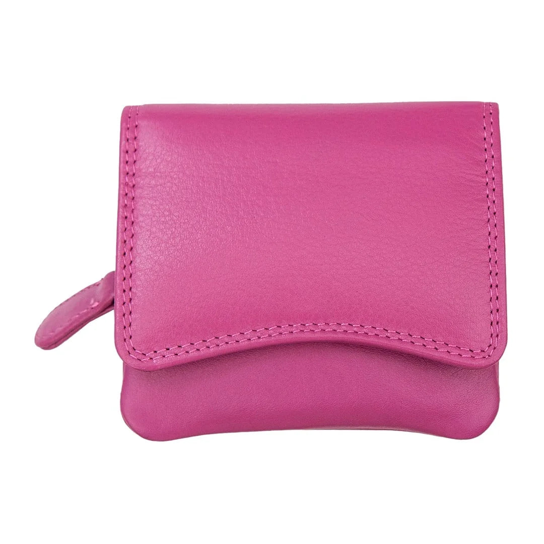 Prime Hide Compact Curvy Leather Purse - Choice of colours