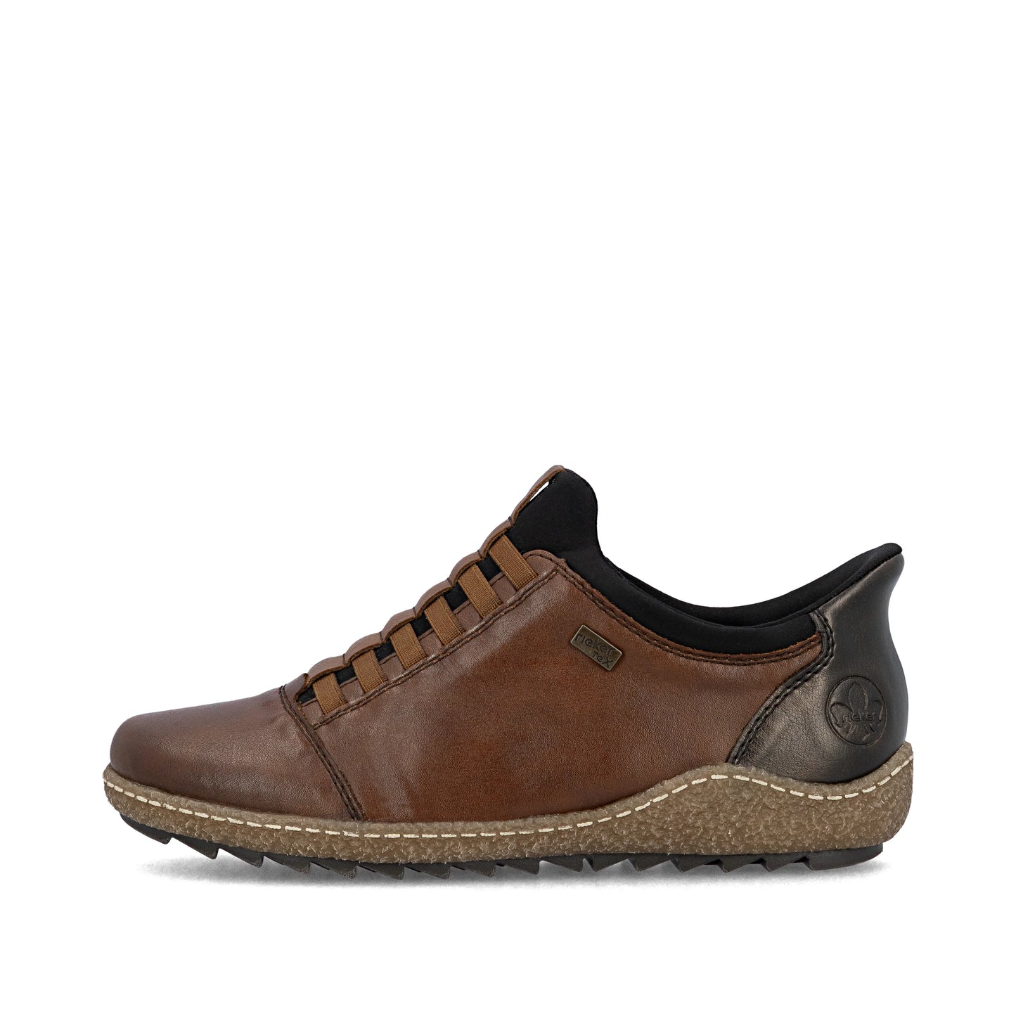 Rieker Tex L7562 Leather Elasticated Ready2Go Shoes - Brown