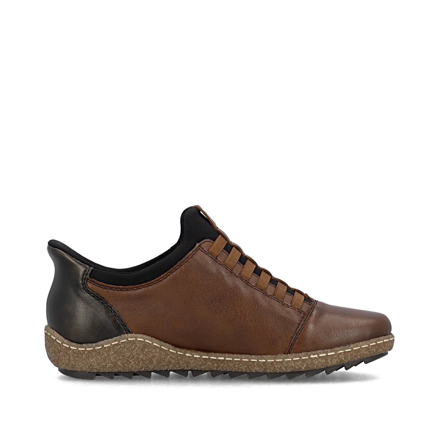 Rieker Tex L7562 Leather Elasticated Ready2Go Shoes - Brown