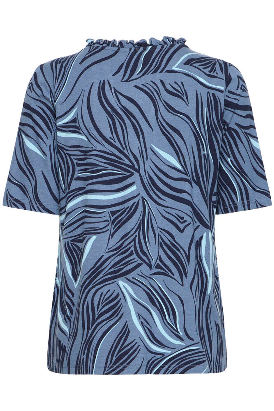 Fransa Flora Short Sleeve Top - Blue Mix