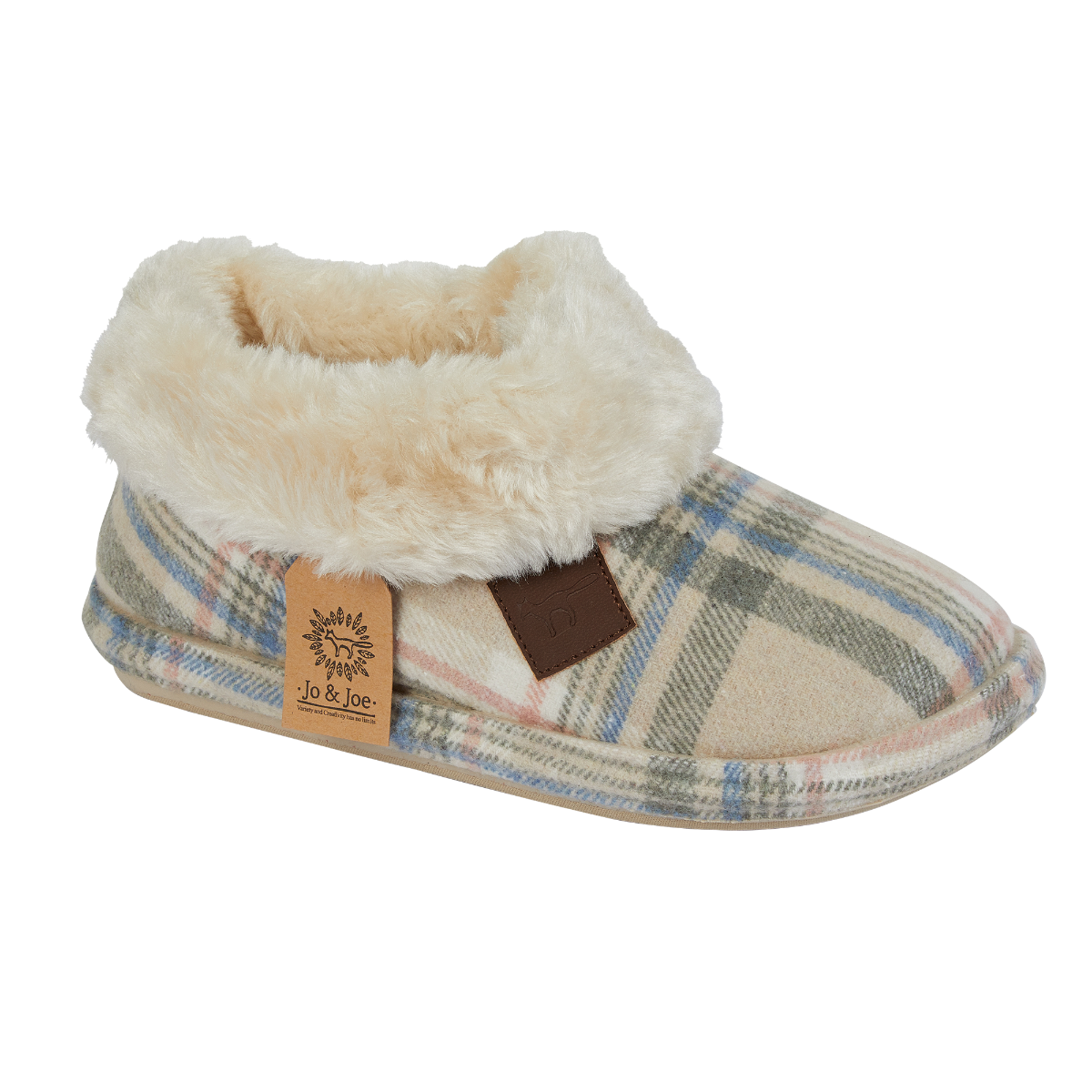 Jo & Joe Glenroyal Tartan Slipper - Oatmeal