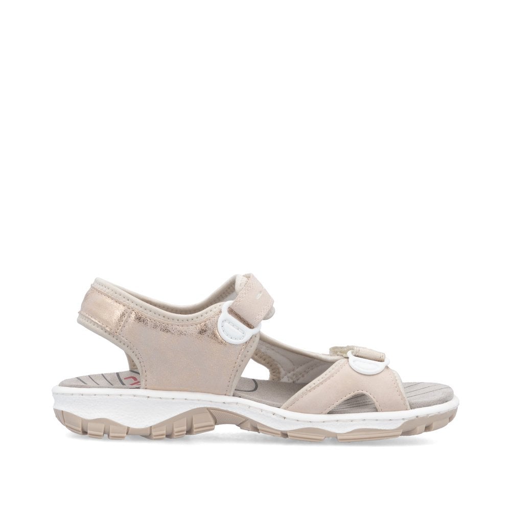 Rieker 68866 Hook & Loop Walking Sandals - Rose Pink