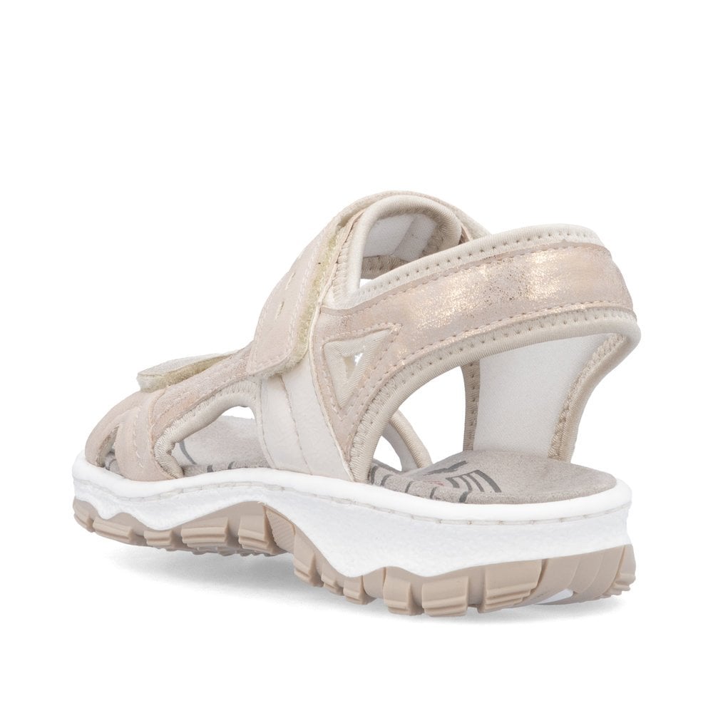 Rieker 68866 Hook & Loop Walking Sandals - Rose Pink