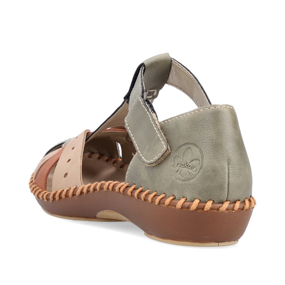 Rieker Leather Cut Out Shoes M1655 - Green