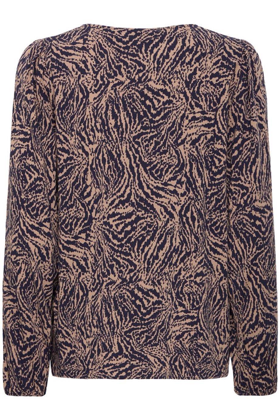 Fransa Justini Long Sleeve Blouse - Navy