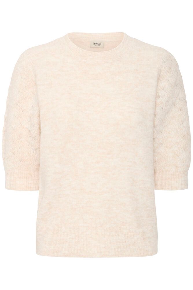 Fransa Kanva Half Sleeve Pullover - Cream