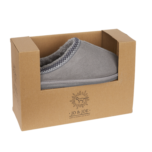 Jo & Joe Koala Mule Slippers - Grey - SIZE 6 ONLY