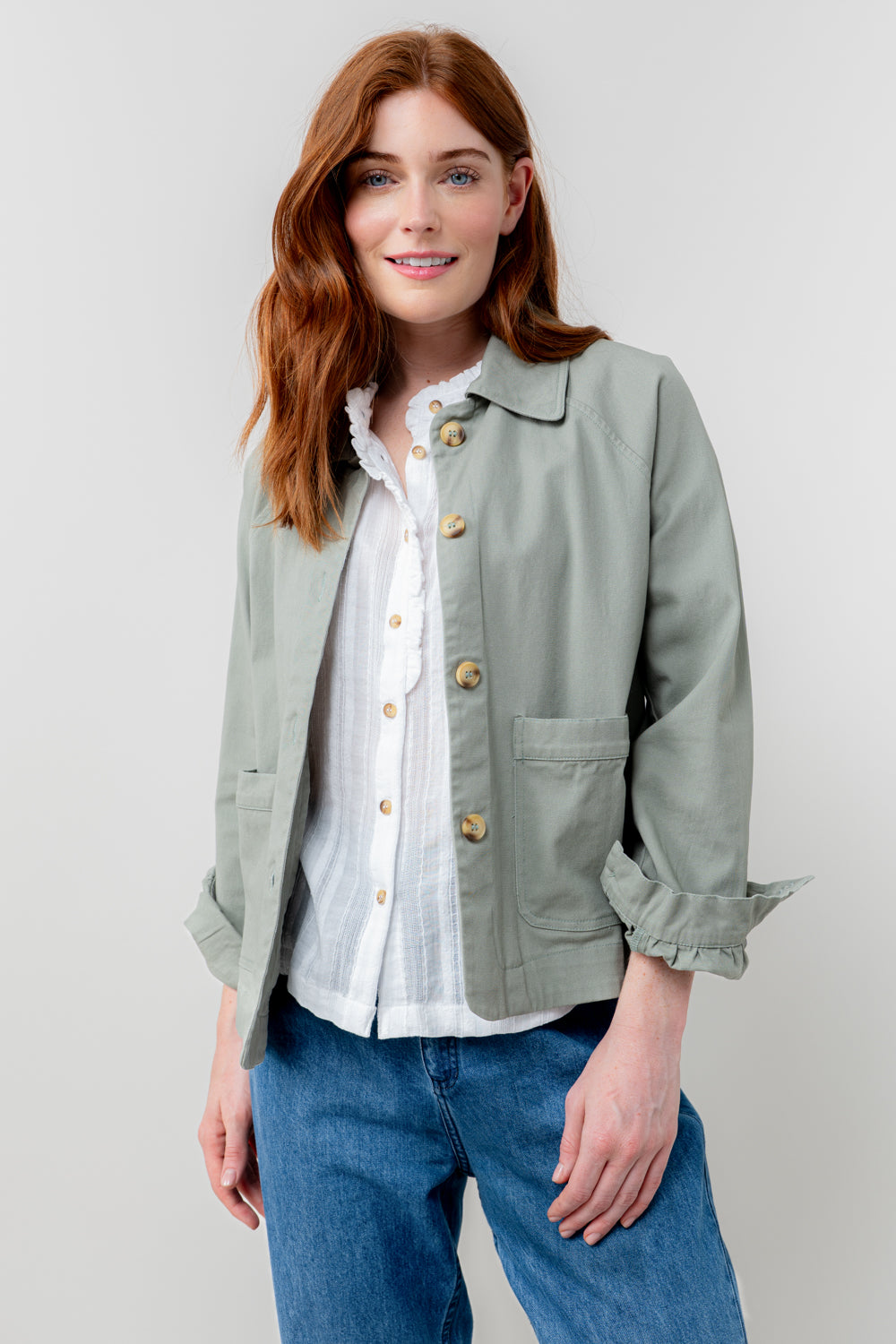 Lily & Me Kynance Jacket Twill - Dusky Sage