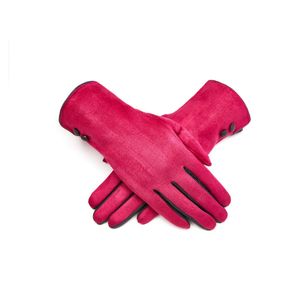 Faux-Suede Two Button Gloves - Choice of Colours