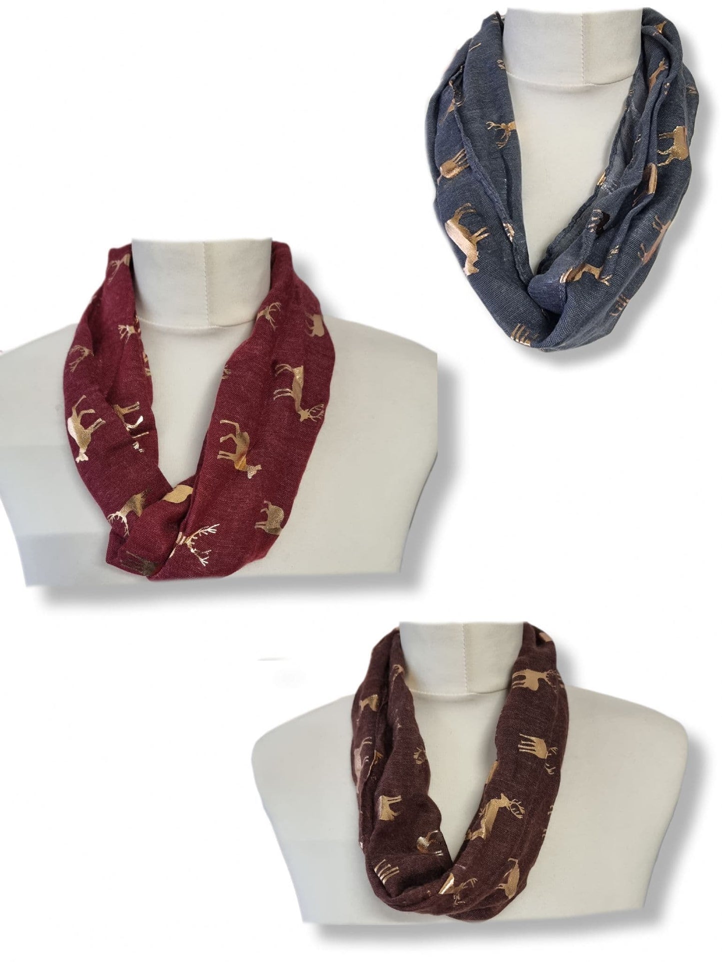 Glitter Stags Magnetic Scarf - Choice of colours
