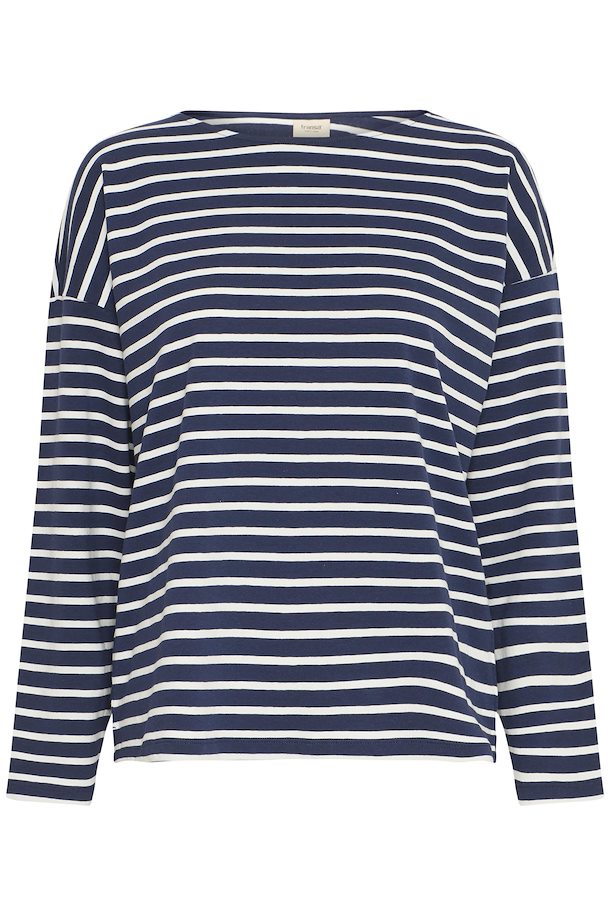 Fransa Siva Long Sleeve Top - Navy