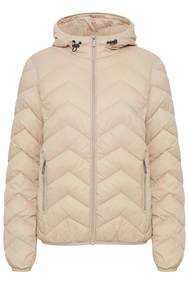 Fransa BaPadding Padded Hooded Jacket - Cream