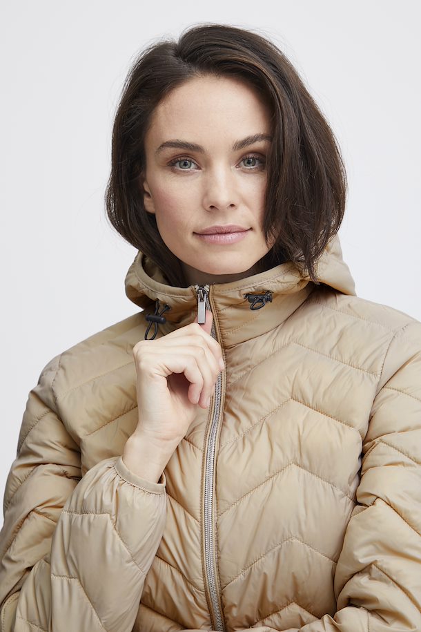 Fransa BaPadding Padded Hooded Jacket - Cream