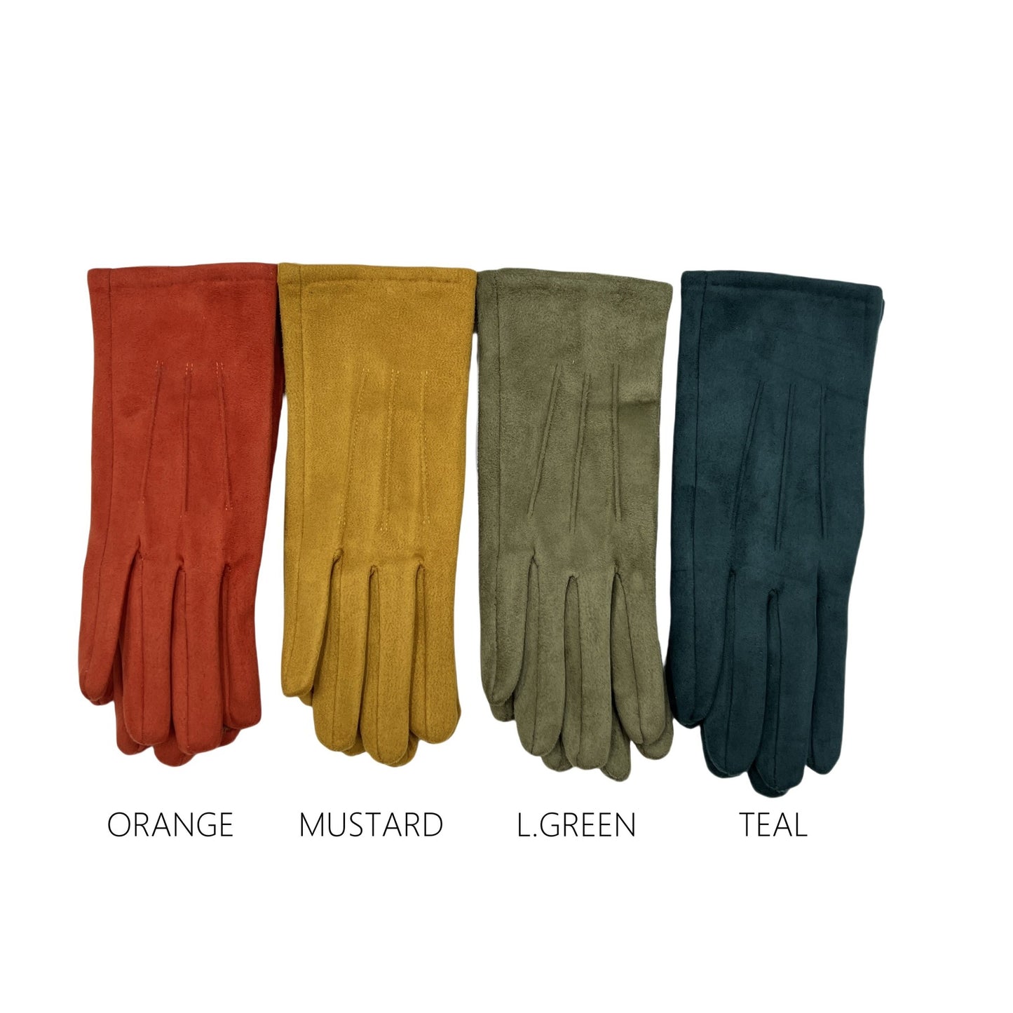 Faux-Suede Plain Gloves - Choice of Colours