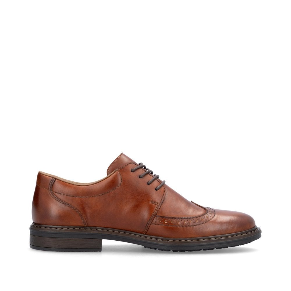 Rieker 17620 Mens Laced Leather Shoes - Brown