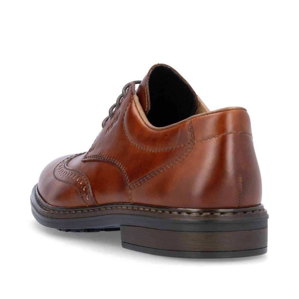 Rieker 17620 Mens Laced Leather Shoes - Brown