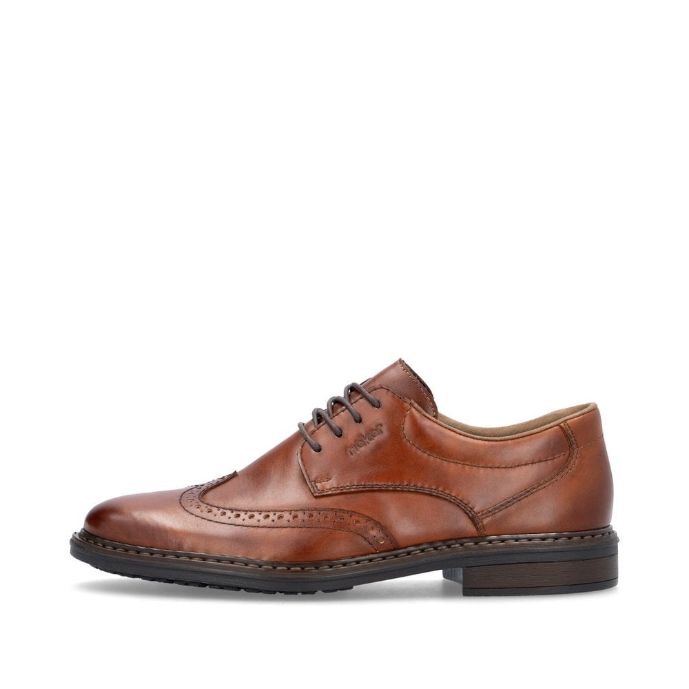 Rieker 17620 Mens Laced Leather Shoes - Brown
