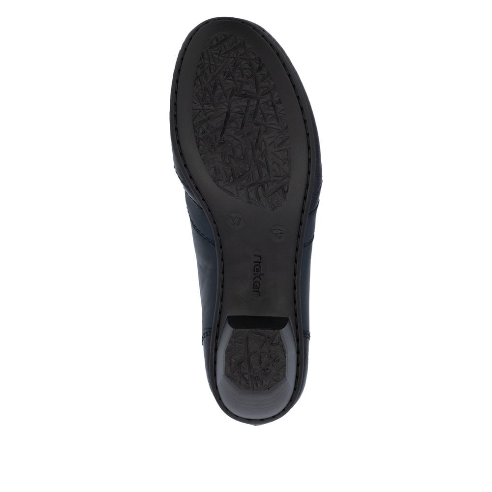 Rieker 41757 Ladies Leather Zipped Shoes - Navy