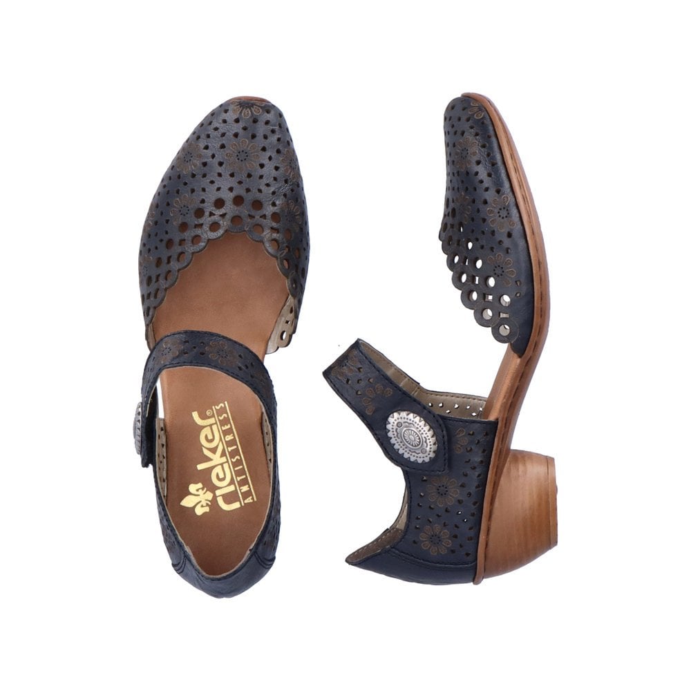 Rieker 43753 Cut-Out Shoes - Navy