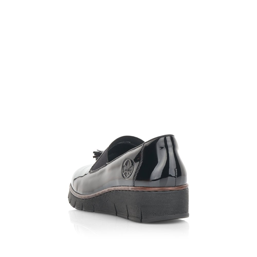 Rieker 53751 Slip On Patent Shoes - Black