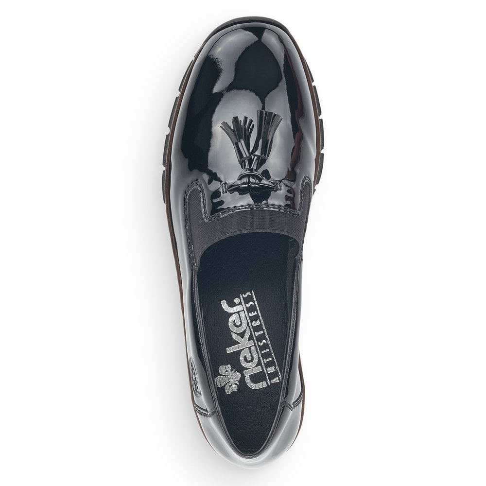 Rieker 53751 Slip On Patent Shoes - Black