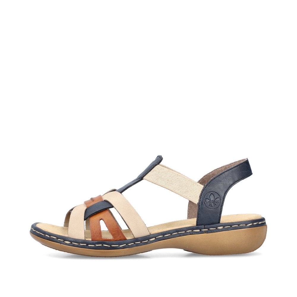 Rieker Navy/ Beige Mix Sandals 65918