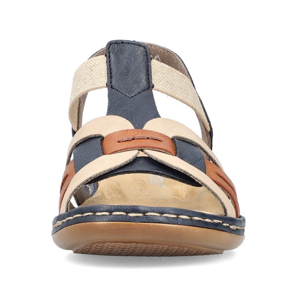 Rieker Navy/ Beige Mix Sandals 65918