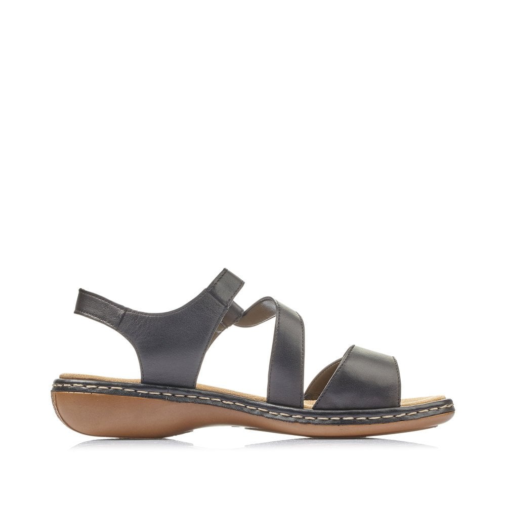 Rieker Black Sandals 659C7 - Black
