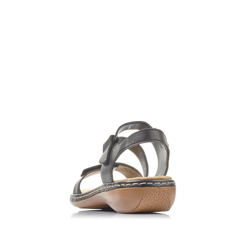 Rieker Black Sandals 659C7 - Black