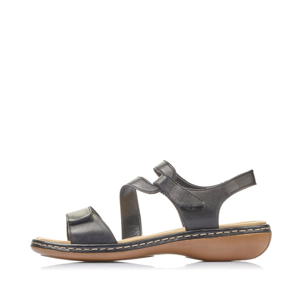 Rieker Black Sandals 659C7 - Black