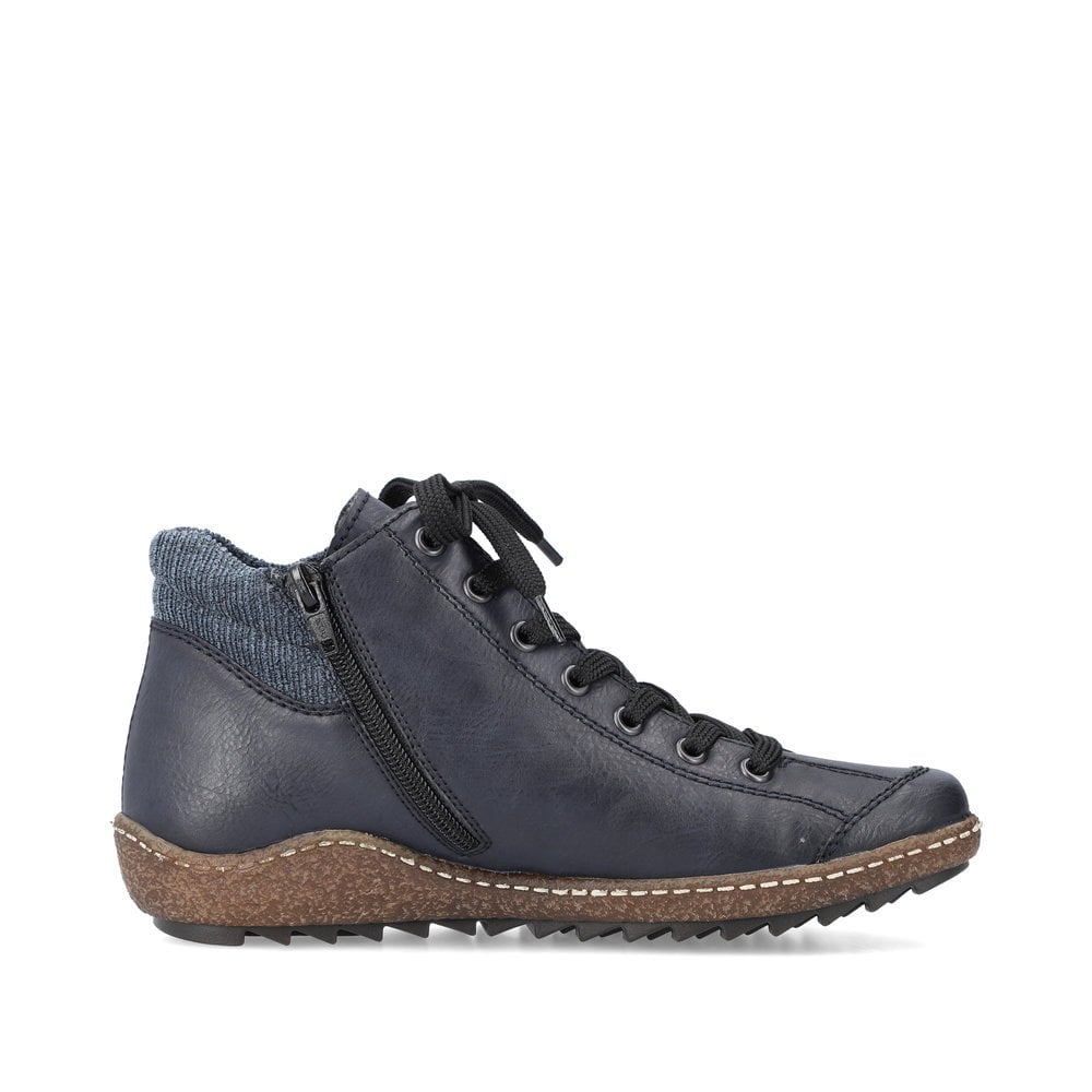Rieker L7514-14 Ladies Boots with Zipper - Navy