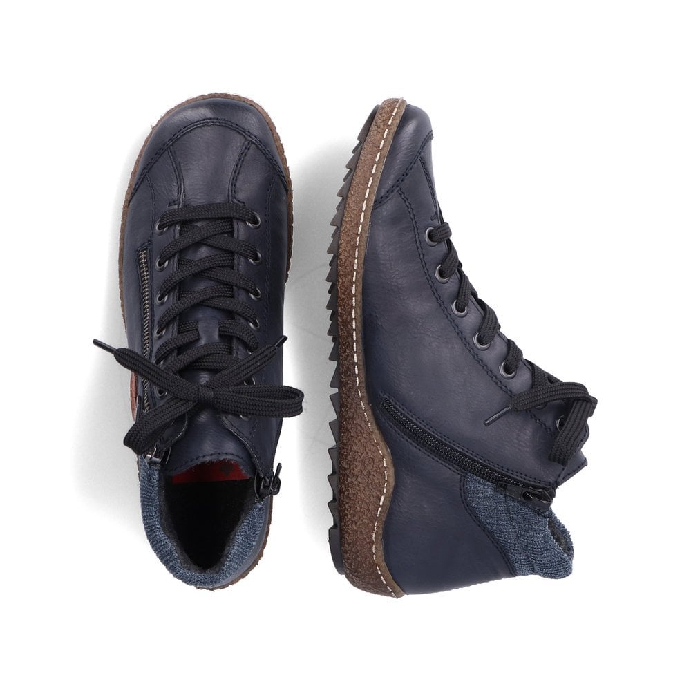 Rieker L7514-14 Ladies Boots with Zipper - Navy