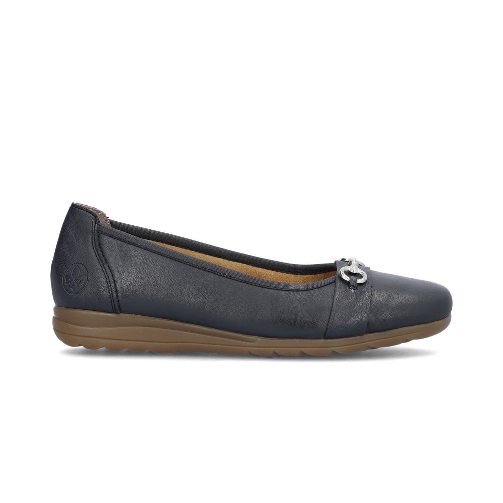 Rieker Leather Shoes L9360 - Navy