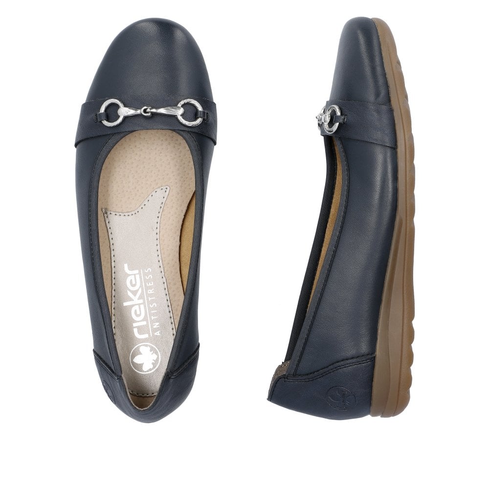 Rieker Leather Shoes L9360 - Navy